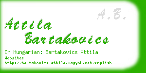 attila bartakovics business card